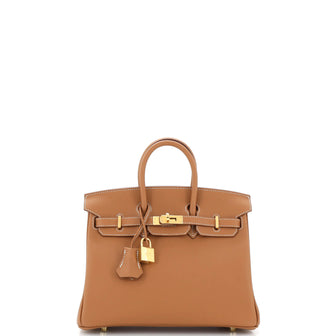 Hermes Birkin Handbag Brown Swift with Gold Hardware 25
