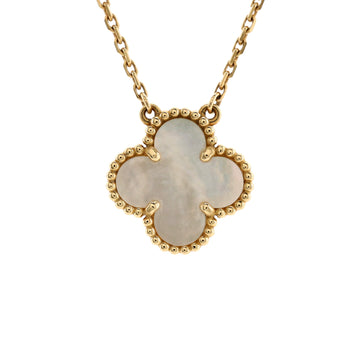 Van Cleef & Arpels Vintage Alhambra Pendant Necklace 18K Yellow Gold and Mother of Pearl