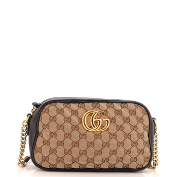 Gucci GG Marmont Shoulder Bag Diagonal Quilted GG Canvas Small