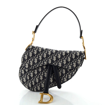 Christian Dior Saddle Handbag Oblique Canvas Medium