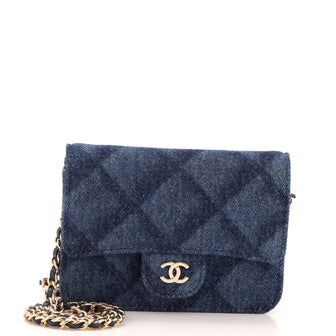 Chanel Classic Flap Belt Bag 3D Quilt Printed Denim Mini