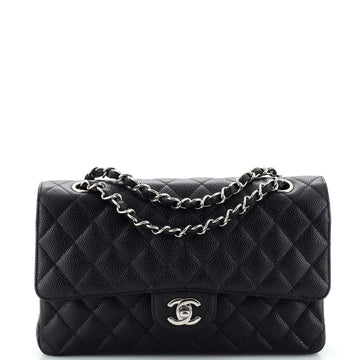 Chanel Vintage Classic Double Flap Bag Quilted Caviar Medium