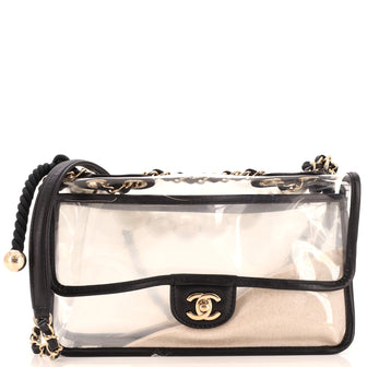 Chanel Sand By The Sea Pearl Flap Bag PVC with Lambskin Medium