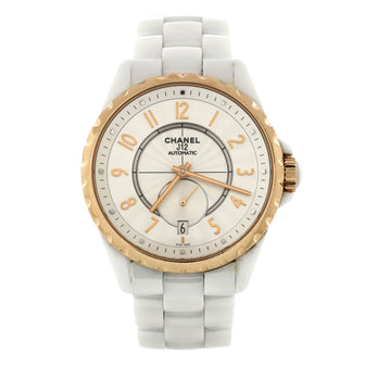 Chanel J12-365 Automatic Watch Ceramic with Beige Gold Bezel 36