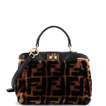 Fendi Peekaboo Bag Zucca Shearling Mini