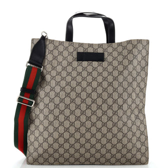 Gucci Convertible Soft Open Tote GG Coated Canvas Tall