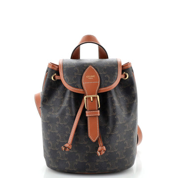 Celine Folco Backpack Triomphe Coated Canvas Mini