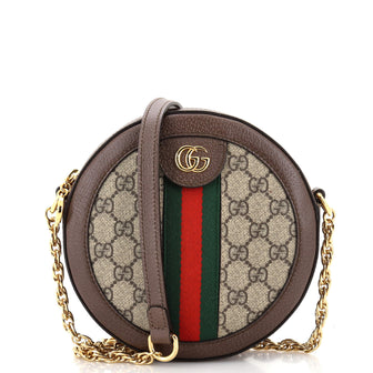 Gucci Ophidia Round Shoulder Bag GG Coated Canvas Mini