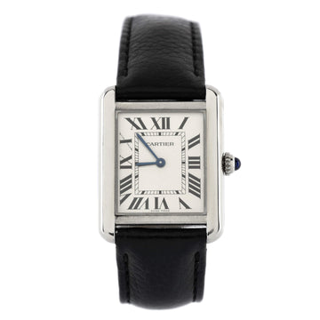 Cartier Tank Solo Quartz Watch Stainless Steel and Leather 24