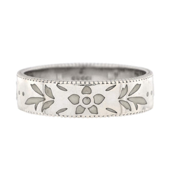 Gucci Icon Blooms Ring 18K White Gold with Enamel 6mm
