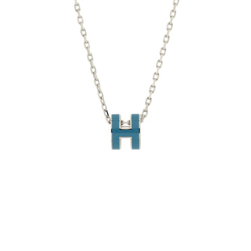Hermes Pop H Pendant Chain Necklace Metal and Enamel Mini