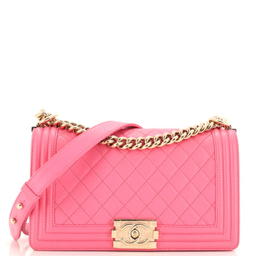 Chanel Boy Flap Bag Quilted Lambskin Old Medium