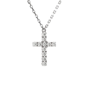 Cartier Cross Pendant Necklace 18K White Gold with Diamonds