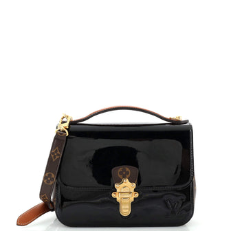 Louis Vuitton Cherrywood Handbag Vernis with Monogram Canvas BB