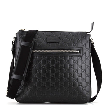 Gucci Signature Zip Messenger Bag Guccissima Leather Medium