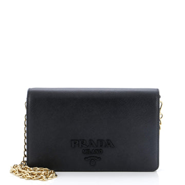 Prada Monochrome Wallet on Chain Saffiano Leather Mini