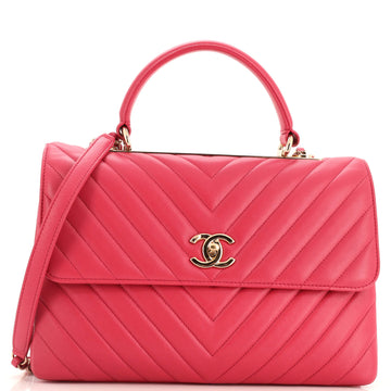 Chanel Trendy CC Top Handle Bag Chevron Lambskin Medium