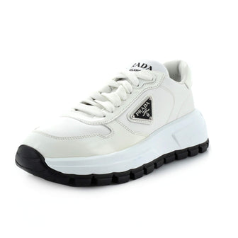 Prada Women's Triangle Logo Sneakers Fabric and Leather