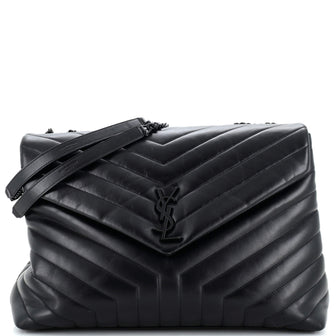 Saint Laurent Loulou Shoulder Bag Matelasse Chevron Leather Large