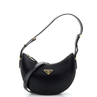 Prada Arque Half Moon Hobo Leather Small