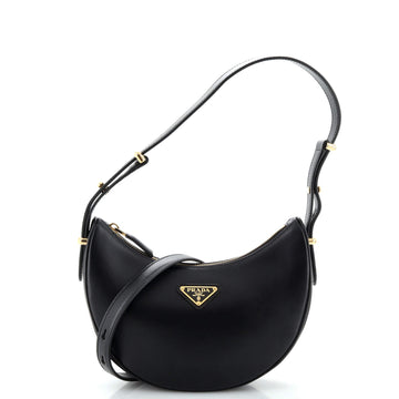 Prada Arque Half Moon Hobo Leather Small