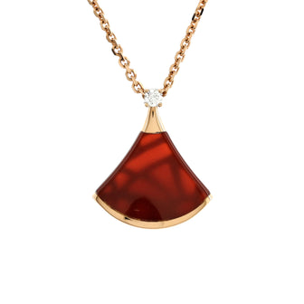 Bvlgari Divas' Dream Pendant Necklace 18K Rose Gold with Carnelian and Diamond Small