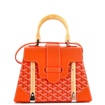 Goyard Saigon Top Handle Bag Coated Canvas with Leather PM