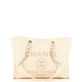 Chanel Deauville Tote Raffia with Glitter Detail Small