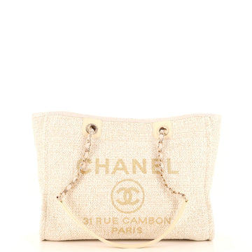 Chanel Deauville Tote Raffia with Glitter Detail Small