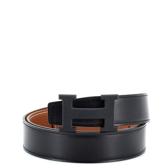 Hermes Constance Reversible Belt Leather with So Black Matte Hardware Medium