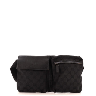 Gucci Vintage Double Belt Bag GG Canvas