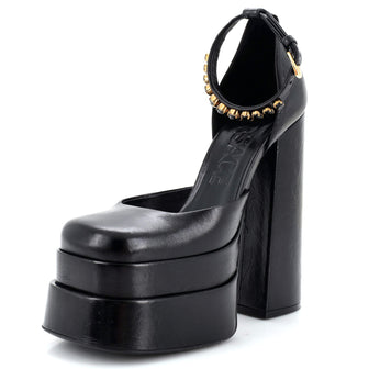 Versace Women's Medusa Aevitas Platform Pumps Leather with Crystals