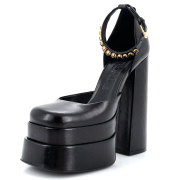 Versace Women's Medusa Aevitas Platform Pumps Leather with Crystals