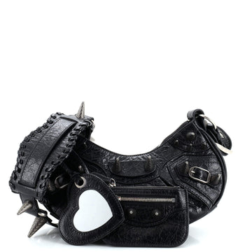 Balenciaga Le Cagole Giant Spikes Shoulder Bag Leather XS
