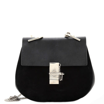 Chloe Drew Crossbody Bag Leather and Suede Small