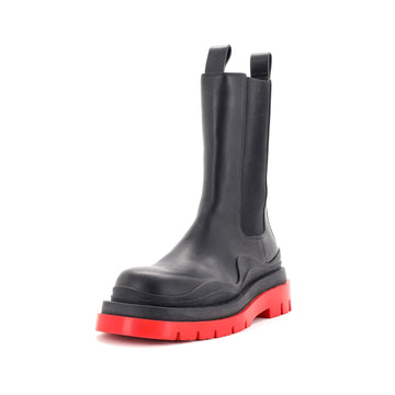 Bottega Veneta Women's Tire Chelsea Boots Leather and Rubber