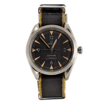 Omega Seamaster Railmaster Co-Axial Chronometer Automatic Watch Stainless Steel and Fabric 40