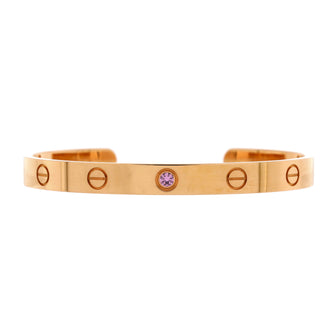 Cartier Love Cuff Bracelet 18K Rose Gold with Pink Sapphire