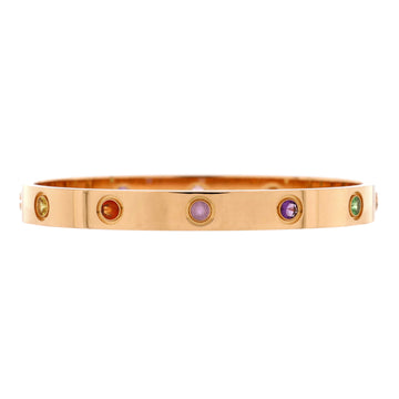 Cartier Love 10 Stone Bracelet 18K Rose Gold with Garnet, Amethyst and Sapphire