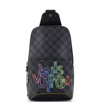 Louis Vuitton Avenue Sling Bag Limited Edition Interlinked Logo Damier Graphite