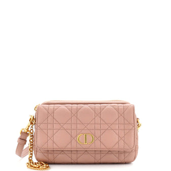 Christian Dior Caro Flap Double Pouch Crossbody Bag Cannage Quilt Calfskin