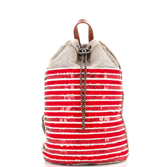 Chanel Cubano Trip Backpack Sequin Embellished Canvas Medium