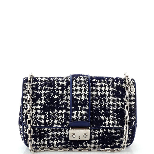 Christian Dior Miss Dior Flap Bag Tweed Medium Blue 27206747