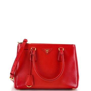 Prada Double Zip Lux Tote Vernice Saffiano Leather Small
