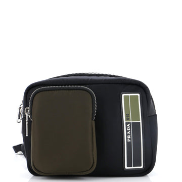 Prada Logo Patch Zip Backpack Tessuto Small