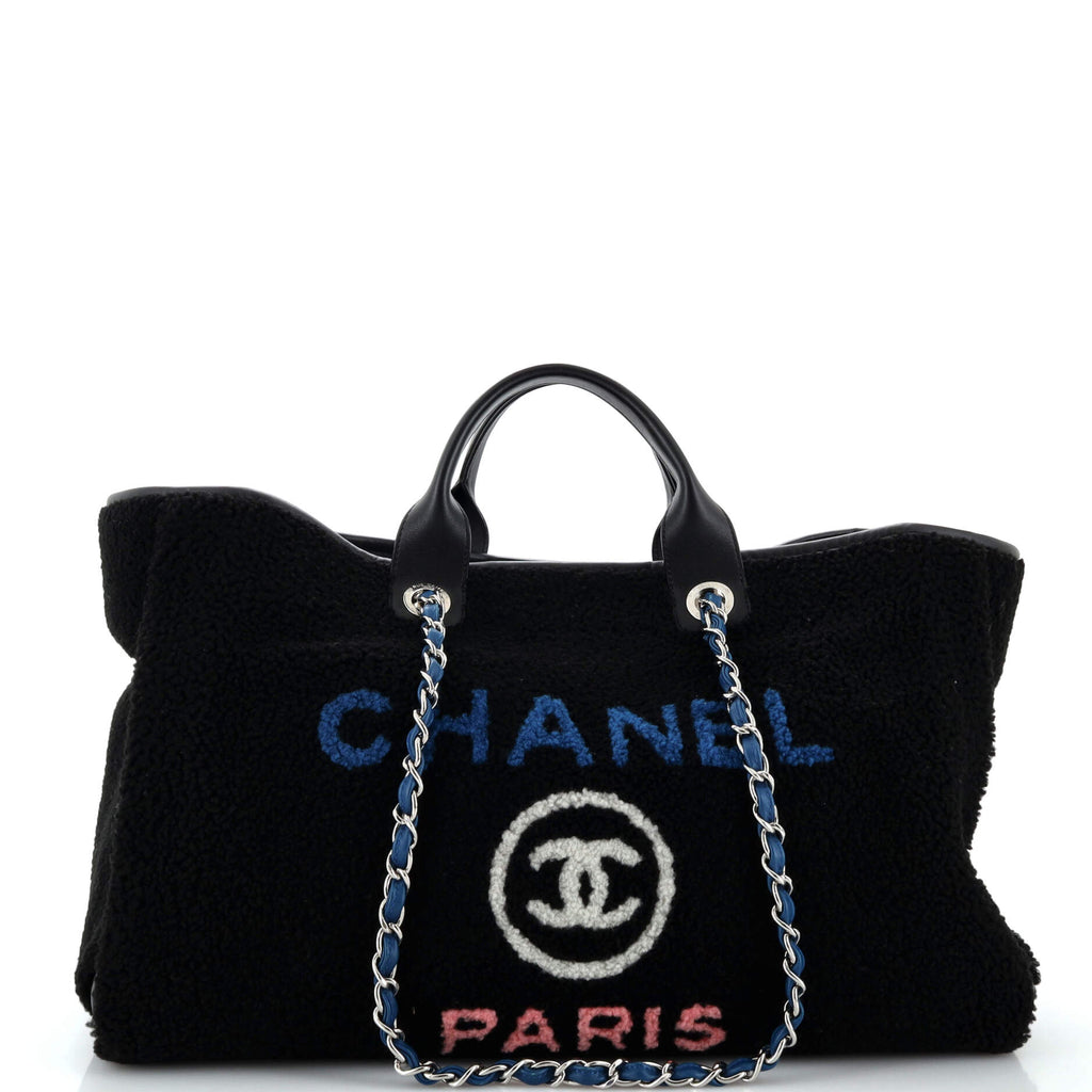 Chanel Deauville Tote Shearling Large Black 2720803