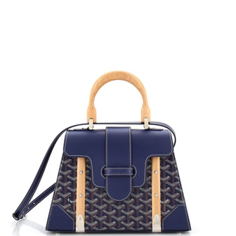 Goyard Saigon Top Handle Bag Coated Canvas with Leather PM