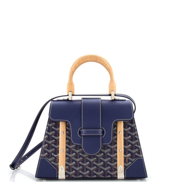 Goyard Saigon Top Handle Bag Coated Canvas with Leather PM