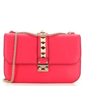 Valentino Garavani Glam Lock Shoulder Bag Leather Medium