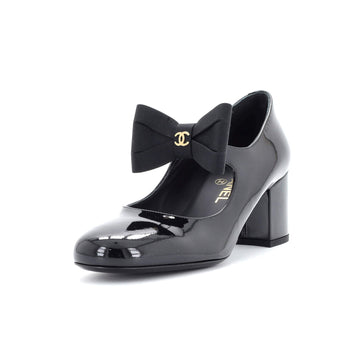 Chanel Women's CC Bow Mary Jane Pumps Patent